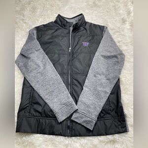 Cutter & Buck Men’s Black Gray Full Zip UW Husky Jacket Size M